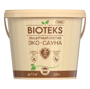 Лак Текс BIOTEKS для сауны и бани бесцветный 0,9 л полуматовый